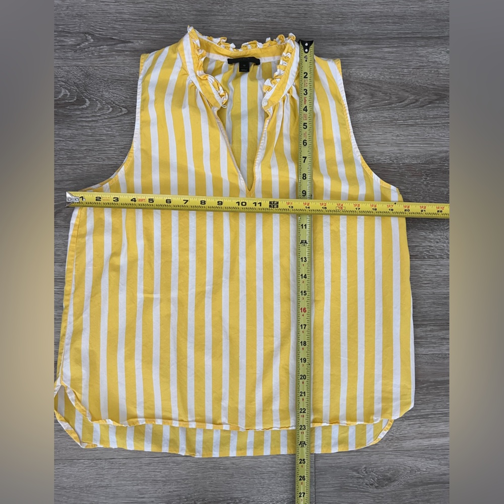 J. Crew Yellow Striped Cotton Popover 10 - Picture 2 of 7